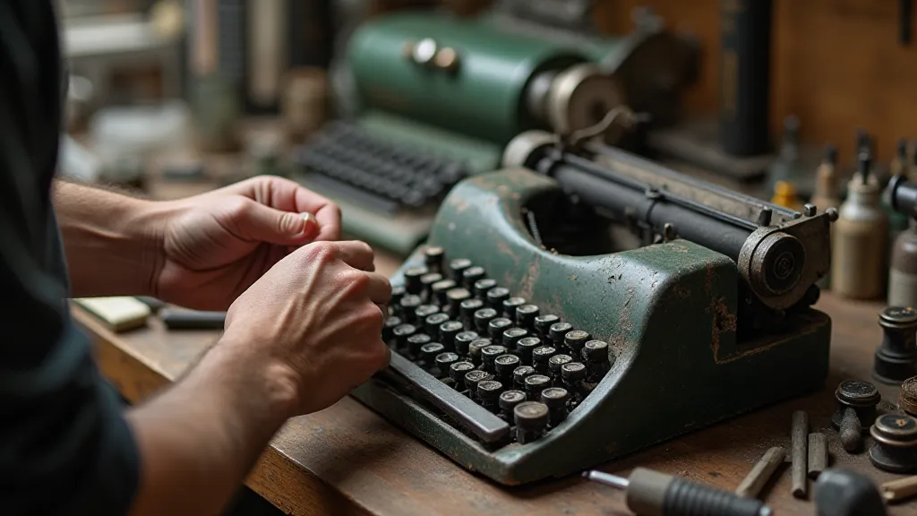 Craftsman restoring a typewriter key