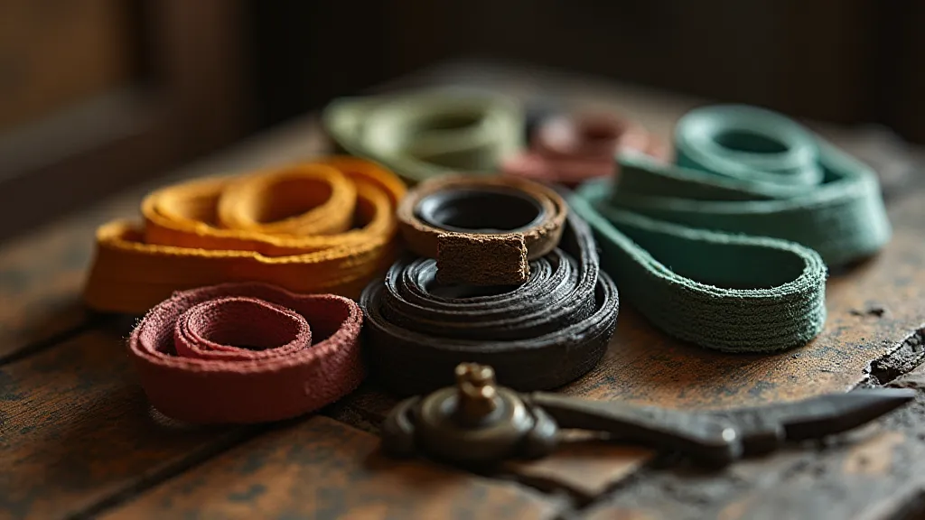 Collection of vintage typewriter ribbons and a key