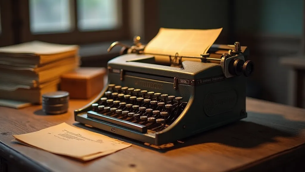 Vintage typewriter scene