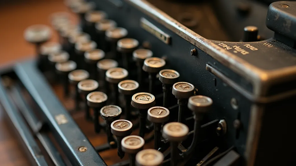 Close-up of an Underwood typewriter's type slugs
