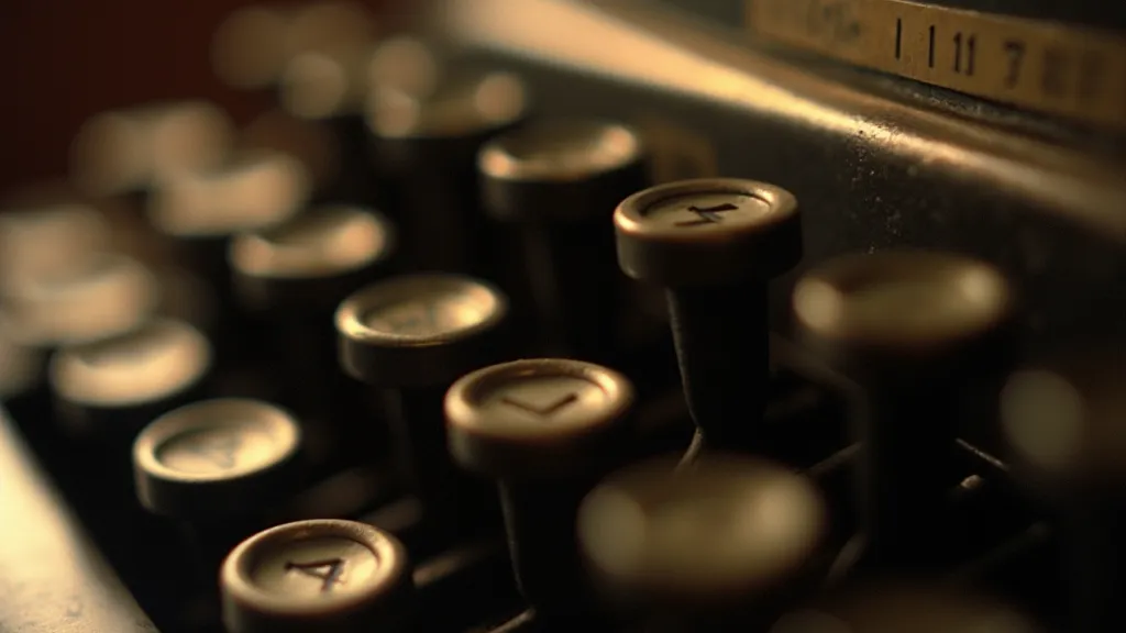 Close-up of Underwood typewriter keys